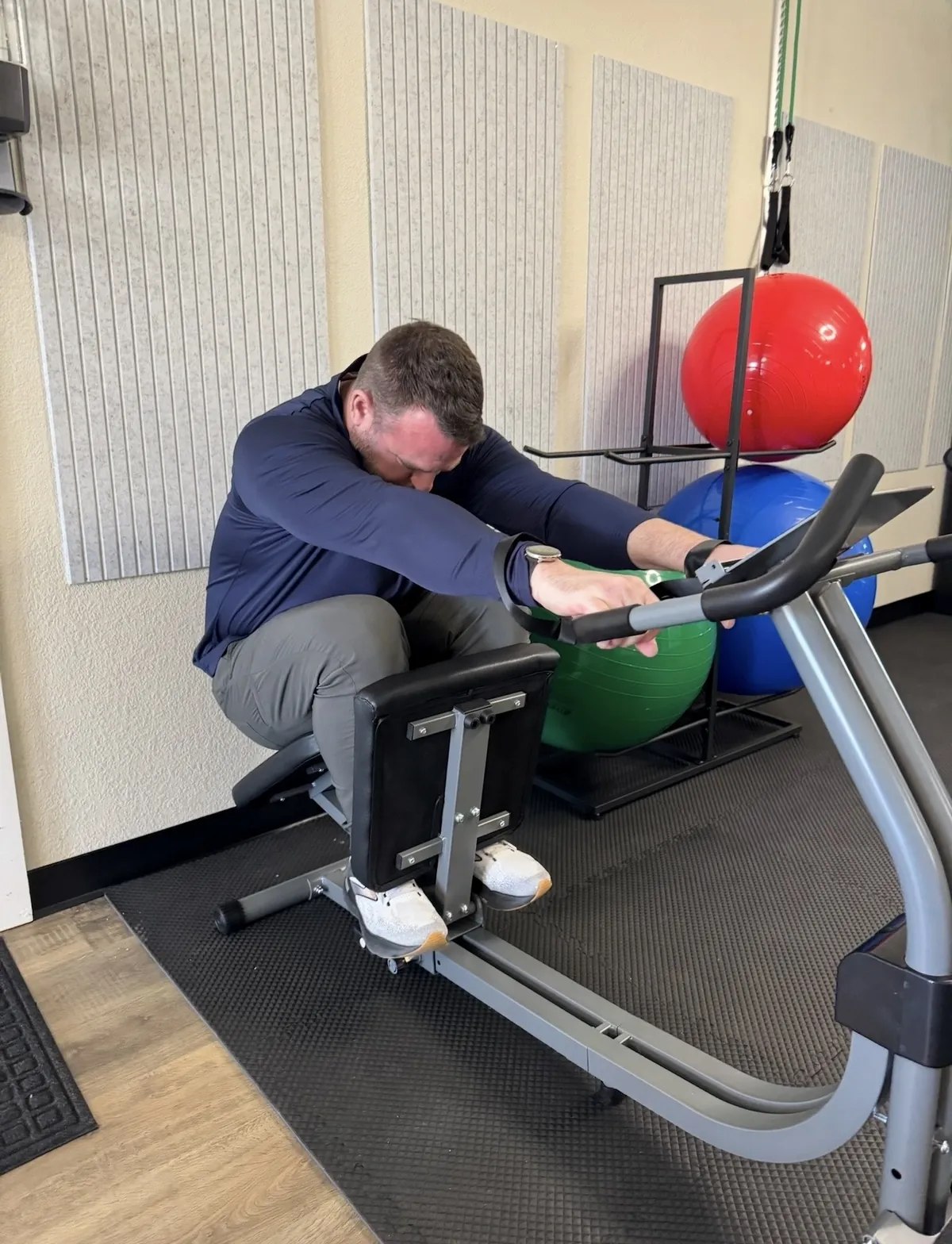 Movement and hip mobility assessment at Firm Foundation Wellness Center in Keller, Texas
